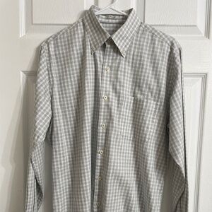 Peter Millar gray and white button down shirt size M with pocket